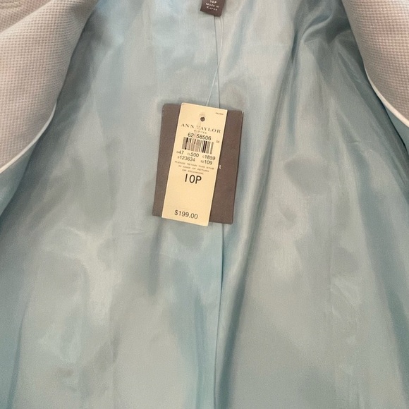 Ann Taylor NEW Gray Cotton Blazer Jacket Size 10 Petite NWT Vintage Business - Picture 6 of 7